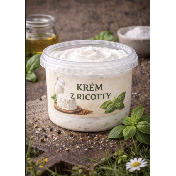 Krém z ricotty a tvarohu s pažitkou (kozí)