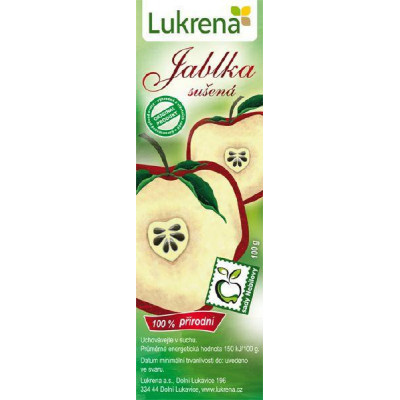 Sušené jablečné kroužky Lukrena (sáček 100g)