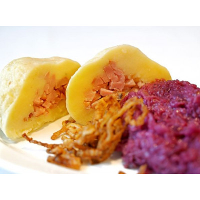 Bramborové knedlíky s uzeným masem 600g (4ks)