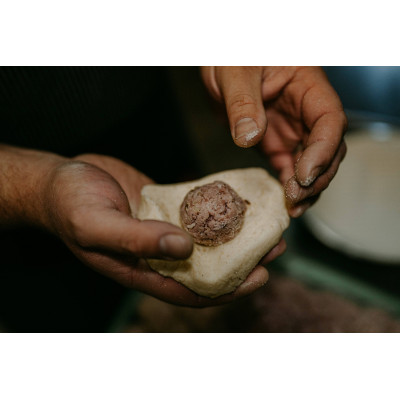 Bramborový knedlík plněný uzeným masem 1ks - 150g